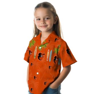 Baltimore Orioles MLB Surfboard Palm Hawaiian Shirt - Perfect for Summer and Game Days
