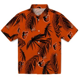Baltimore Orioles MLB Tropical Hawaiian Shirt - Orange Palm Leaf Beach Shirt