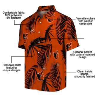 Baltimore Orioles MLB Tropical Hawaiian Shirt - Orange Palm Leaf Beach Shirt