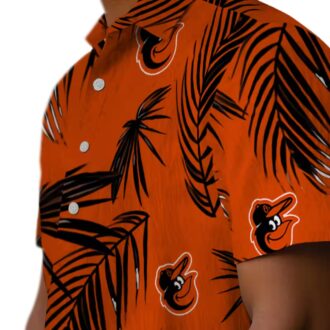 Baltimore Orioles MLB Tropical Hawaiian Shirt - Orange Palm Leaf Beach Shirt