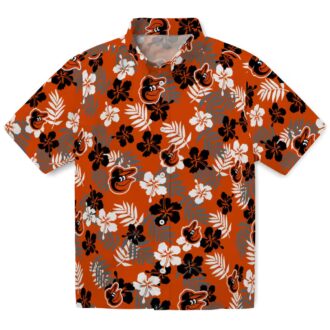 Baltimore Orioles Orange Floral Tropical Hawaiian Shirt - MLB Fan Summer Apparel