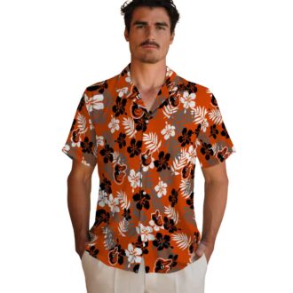 Baltimore Orioles Orange Floral Tropical Hawaiian Shirt - MLB Fan Summer Apparel