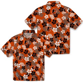 Baltimore Orioles Orange Floral Tropical Hawaiian Shirt - MLB Fan Summer Apparel