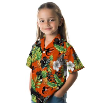 Baltimore Orioles Summer Hawaiian Shirt - Toucan Hibiscus Pineapple Green Design for Orioles Fans