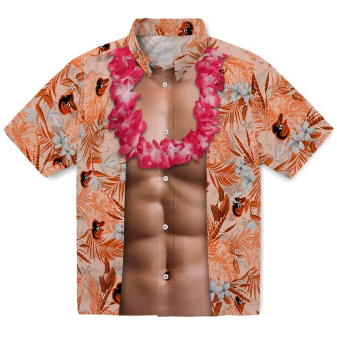 Baltimore Orioles Sunset Beach Hawaiian Shirt - Orange and Black MLB Team Apparel for Summer