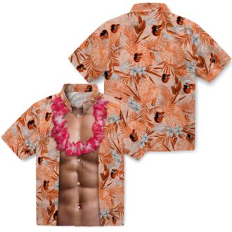 Baltimore Orioles Sunset Beach Hawaiian Shirt - Orange and Black MLB Team Apparel for Summer