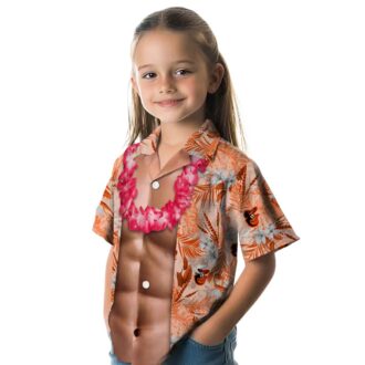 Baltimore Orioles Sunset Beach Hawaiian Shirt - Orange and Black MLB Team Apparel for Summer