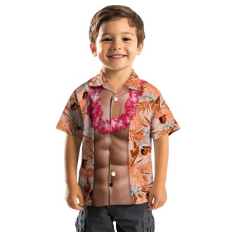 Baltimore Orioles Sunset Beach Hawaiian Shirt - Orange and Black MLB Team Apparel for Summer
