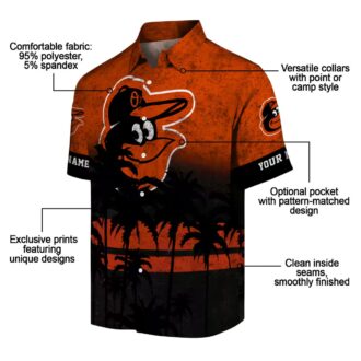 Baltimore Orioles Sunset Hawaiian Shirt - Perfect Summer Orange Black Aloha MLB Shirt
