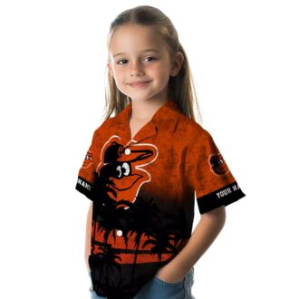 Baltimore Orioles Sunset Hawaiian Shirt - Perfect Summer Orange Black Aloha MLB Shirt