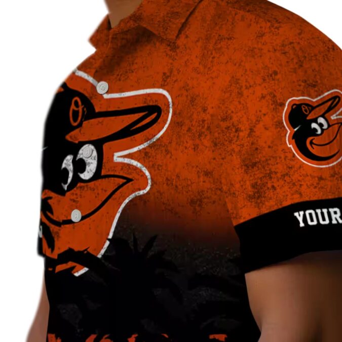 Baltimore Orioles Sunset Hawaiian Shirt - Perfect Summer Orange Black Aloha MLB Shirt