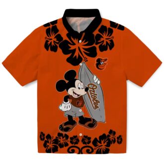 Baltimore Orioles Surfing Mickey Hawaiian Shirt - MLB Team Aloha Style Shirt for Summer