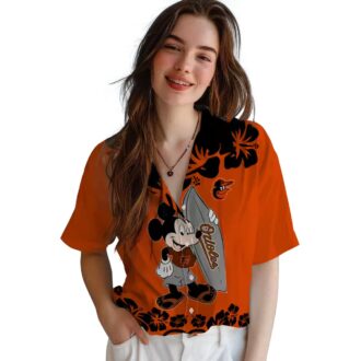 Baltimore Orioles Surfing Mickey Hawaiian Shirt - MLB Team Aloha Style Shirt for Summer