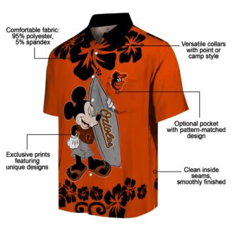 Baltimore Orioles Surfing Mickey Hawaiian Shirt - MLB Team Aloha Style Shirt for Summer