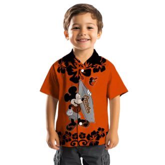 Baltimore Orioles Surfing Mickey Hawaiian Shirt - MLB Team Aloha Style Shirt for Summer