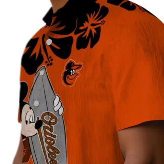 Baltimore Orioles Surfing Mickey Hawaiian Shirt - MLB Team Aloha Style Shirt for Summer