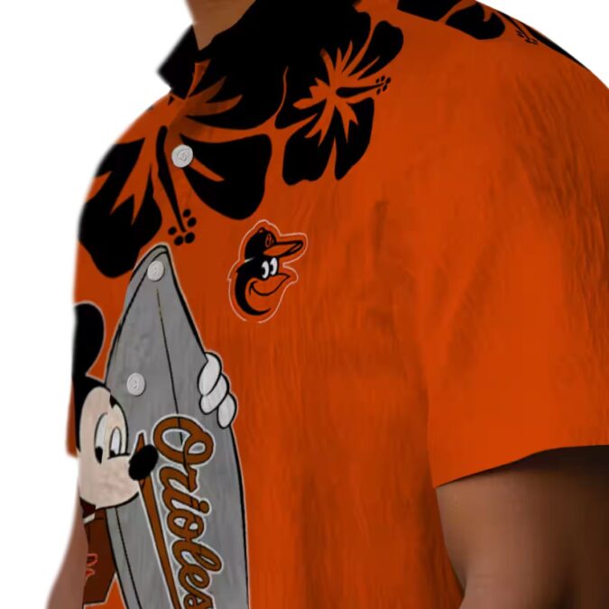 Baltimore Orioles Surfing Mickey Hawaiian Shirt - MLB Team Aloha Style Shirt for Summer