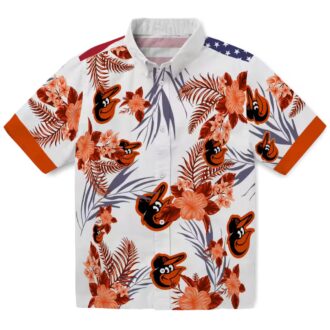 Baltimore Orioles Tropical Aloha Hawaiian Shirt - Orange Hibiscus Design for MLB Fans & Beach Days