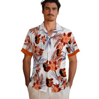 Baltimore Orioles Tropical Aloha Hawaiian Shirt - Orange Hibiscus Design for MLB Fans & Beach Days