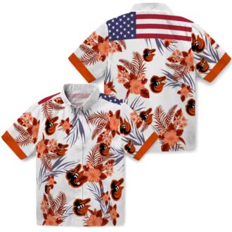 Baltimore Orioles Tropical Aloha Hawaiian Shirt - Orange Hibiscus Design for MLB Fans & Beach Days