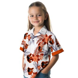 Baltimore Orioles Tropical Aloha Hawaiian Shirt - Orange Hibiscus Design for MLB Fans & Beach Days