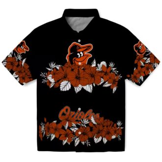 Baltimore Orioles Tropical Hawaiian Shirt with Hibiscus Stripe - Perfect for Orioles Fans this Summer