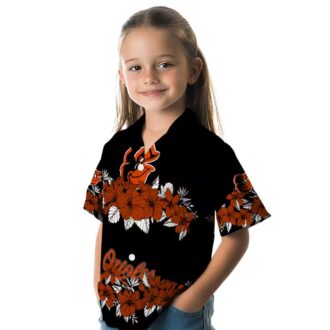 Baltimore Orioles Tropical Hawaiian Shirt with Hibiscus Stripe - Perfect for Orioles Fans this Summer