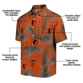 Comfortable Baltimore Orioles Tropical Hawaiian Shirt - Leafy Palms Design for MLB Fans