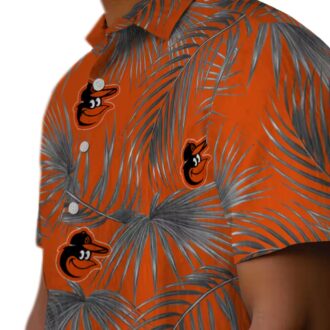 Comfortable Baltimore Orioles Tropical Hawaiian Shirt - Leafy Palms Design for MLB Fans