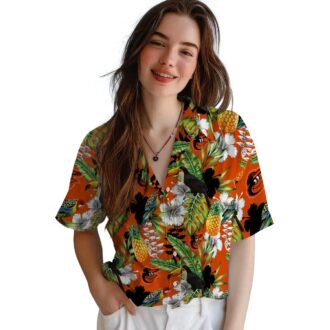 Custom Baltimore Orioles Tropical Hawaiian Shirt - Toucan Orange Green Design for MLB Fan