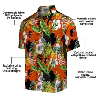 Custom Baltimore Orioles Tropical Hawaiian Shirt - Toucan Orange Green Design for MLB Fan