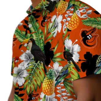 Custom Baltimore Orioles Tropical Hawaiian Shirt - Toucan Orange Green Design for MLB Fan