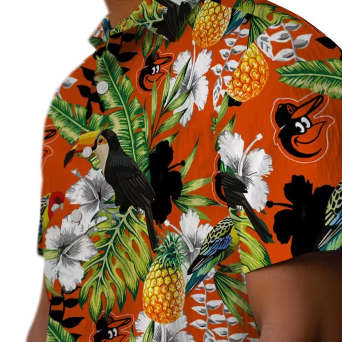 Custom Baltimore Orioles Tropical Hawaiian Shirt - Toucan Orange Green Design for MLB Fan