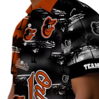 Exclusive Baltimore Orioles MLB Hawaiian Shirt - Custom Team Orange Palm Silhouettes Design