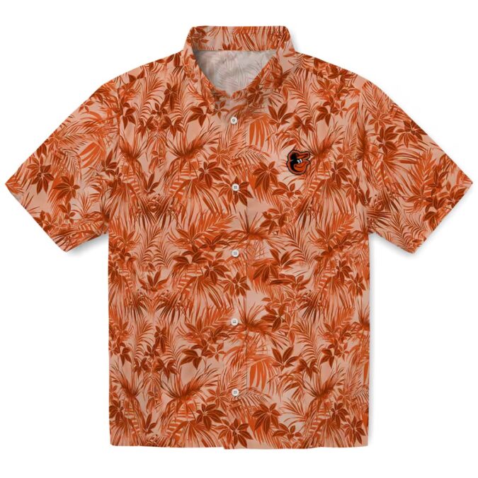 Limited Edition Baltimore Orioles Orange Hawaiian Shirt - Summer Aloha MLB Shirt with Leafy Pattern