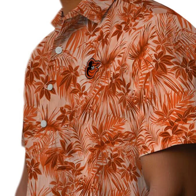 Limited Edition Baltimore Orioles Orange Hawaiian Shirt - Summer Aloha MLB Shirt with Leafy Pattern
