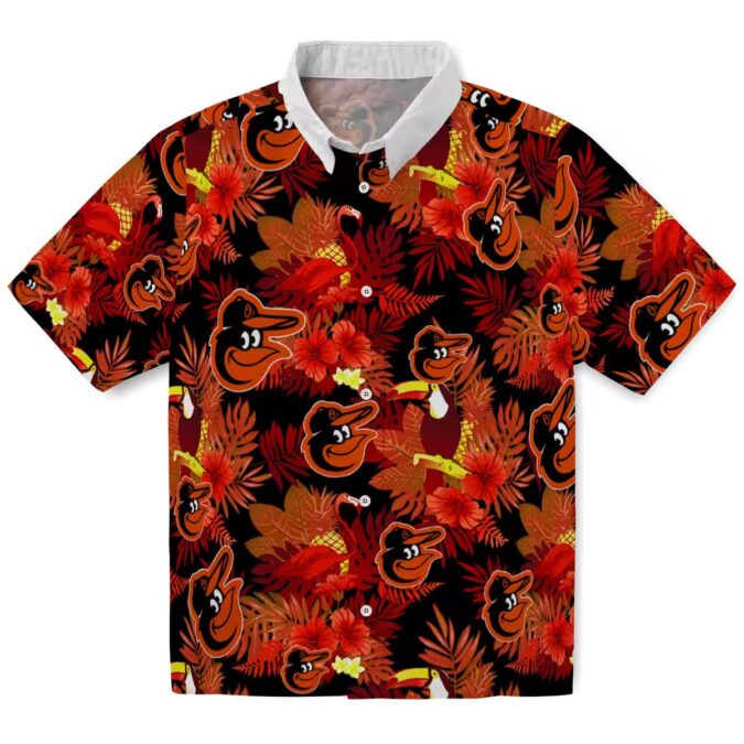 MLB Baltimore Orioles Floral Toucan Hawaiian Shirt - Summer Tropical Beach Shirt for Men & Women