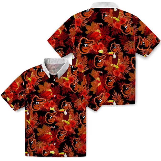 MLB Baltimore Orioles Floral Toucan Hawaiian Shirt - Summer Tropical Beach Shirt for Men & Women