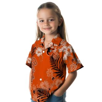 MLB Baltimore Orioles Hibiscus Print Orange Hawaiian Shirt - Summer Aloha Beach Wear