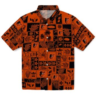 Orange & Black Baltimore Orioles Hawaiian Shirt - MLB Official Patchwork Tropical Shirt for Fans