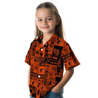 Orange & Black Baltimore Orioles Hawaiian Shirt - MLB Official Patchwork Tropical Shirt for Fans