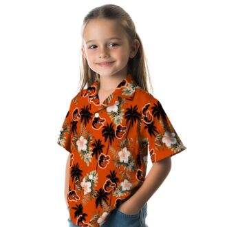 Orange Palm Tree Hawaiian Shirt with Baltimore Orioles Logo - Tropical MLB Summer Shirt for Fans