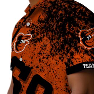 Personalized Baltimore Orioles Hawaiian Shirt - Orange Star Stripes MLB Team Fan Shirt
