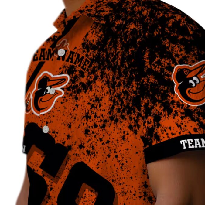 Personalized Baltimore Orioles Hawaiian Shirt - Orange Star Stripes MLB Team Fan Shirt