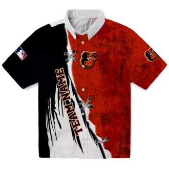 Personalized Baltimore Orioles Hawaiian Shirt with Edgy Streaks Design - Tropical Aloha MLB Shirt for Fan