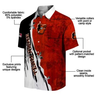 Personalized Baltimore Orioles Hawaiian Shirt with Edgy Streaks Design - Tropical Aloha MLB Shirt for Fan