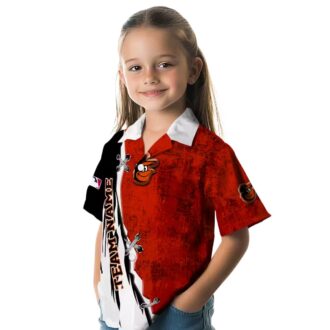 Personalized Baltimore Orioles Hawaiian Shirt with Edgy Streaks Design - Tropical Aloha MLB Shirt for Fan