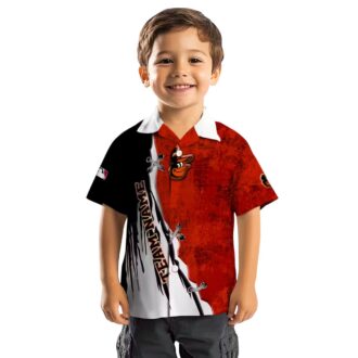 Personalized Baltimore Orioles Hawaiian Shirt with Edgy Streaks Design - Tropical Aloha MLB Shirt for Fan