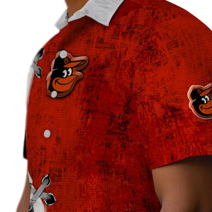 Personalized Baltimore Orioles Hawaiian Shirt with Edgy Streaks Design - Tropical Aloha MLB Shirt for Fan