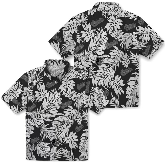 Shop Baltimore Orioles Monstera Leaf Hawaiian Shirt - Black MLB Fan Shirt for Beach & Game Day